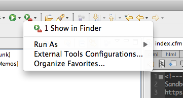 Run Show in Finder